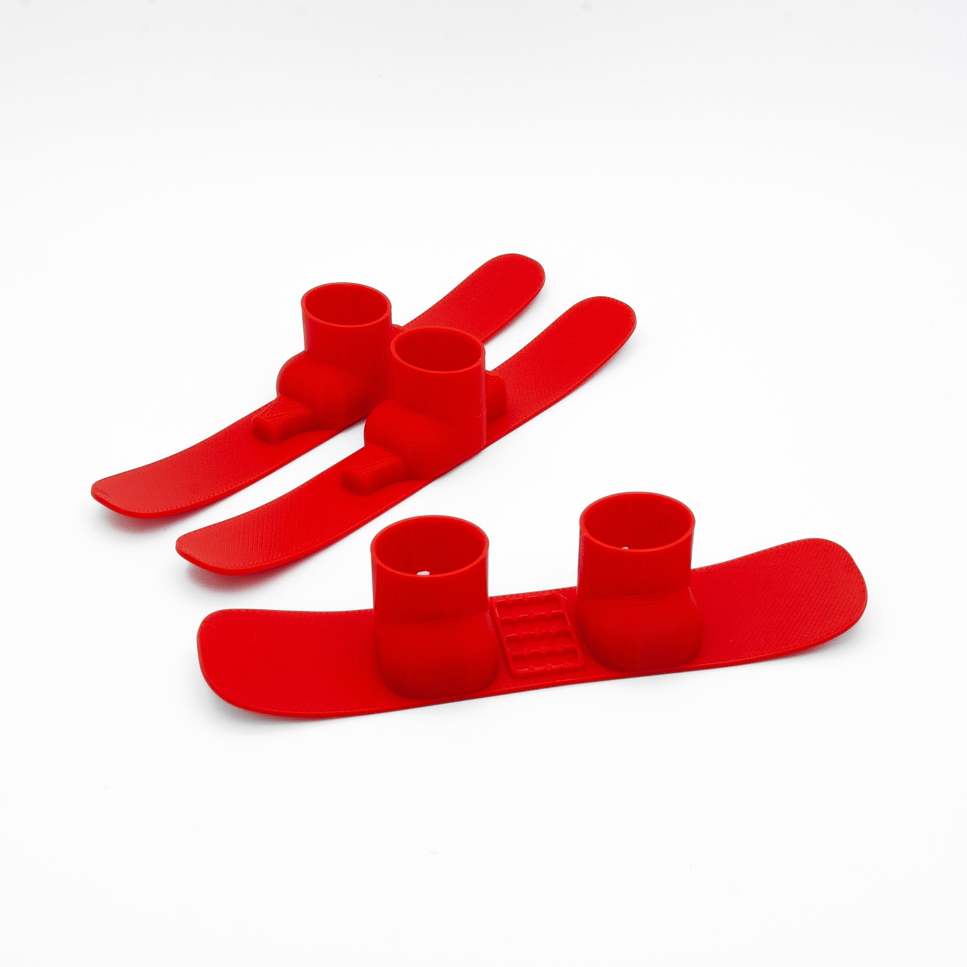 SlideofHand Finger Ski and Finger Snowboard Red with white background