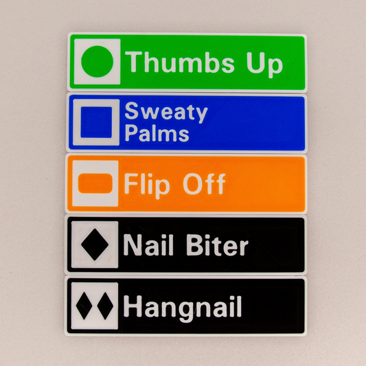 slideofhand mini ski area signs front view assorted colors