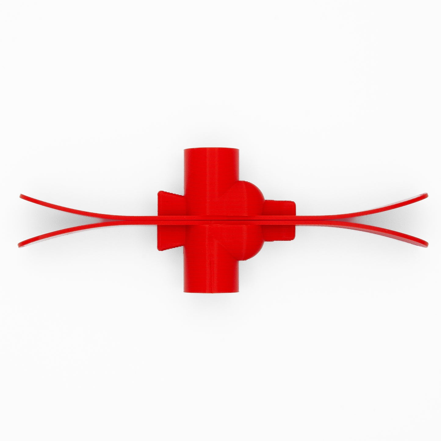 SlideofHand Finger Skis Red side profile showing bend in ski with white background
