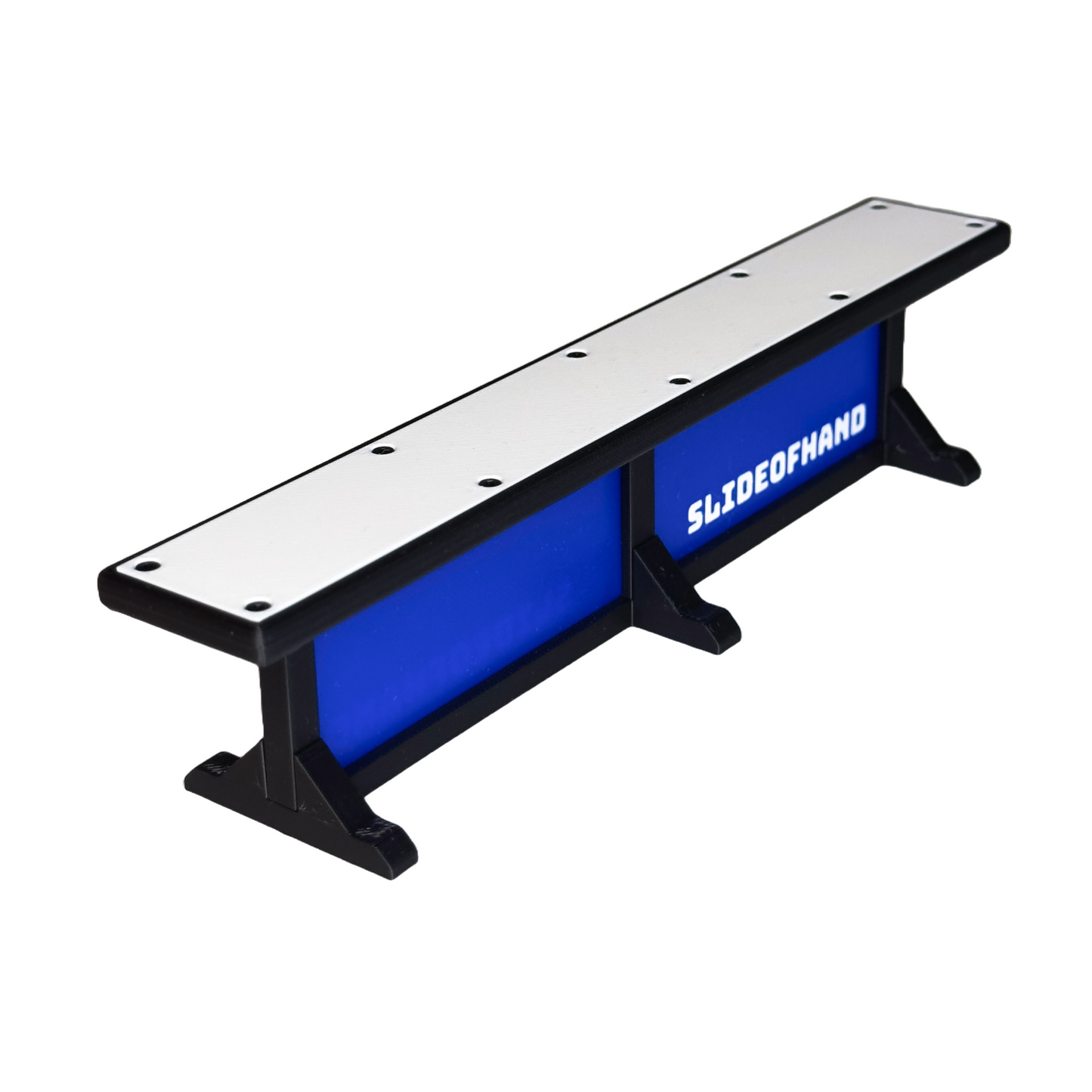 Slideofhand finger ski and snowboard terrrain park box rail accessory blue