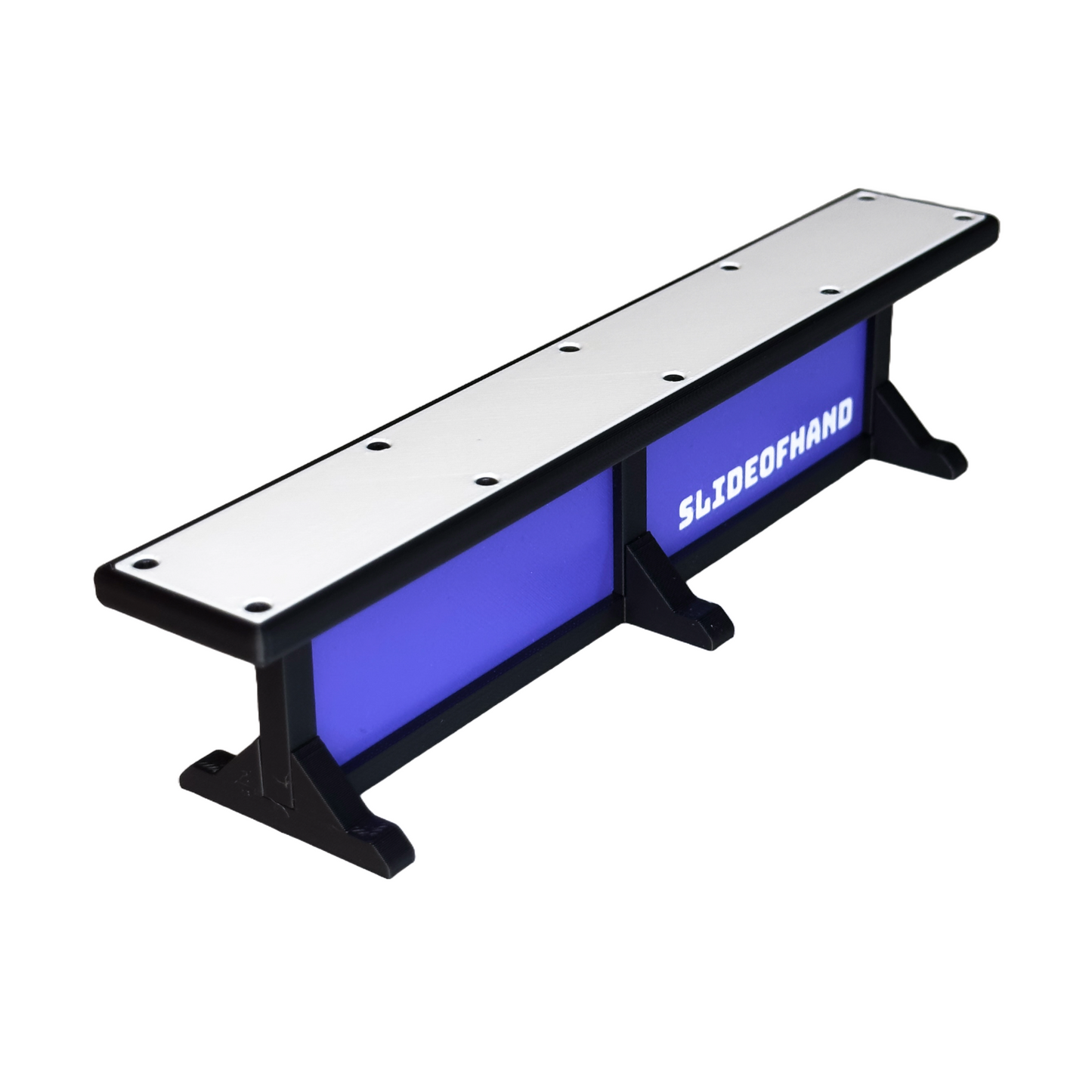 Slideofhand finger ski and snowboard terrrain park box rail accessory purple