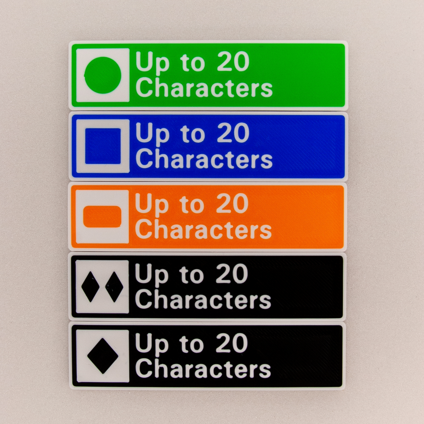 slideofhand miniature ski area signs magnet assorted colors top down view showing up to 20 characters