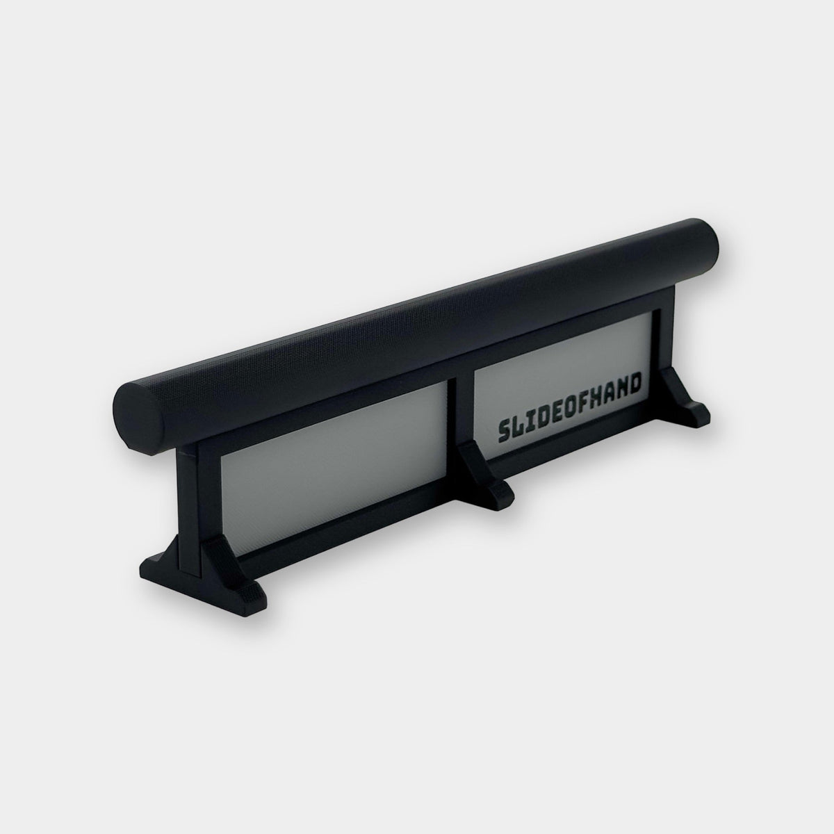 SlideofHand Finger Ski and Snowboard tube rail grey with white background