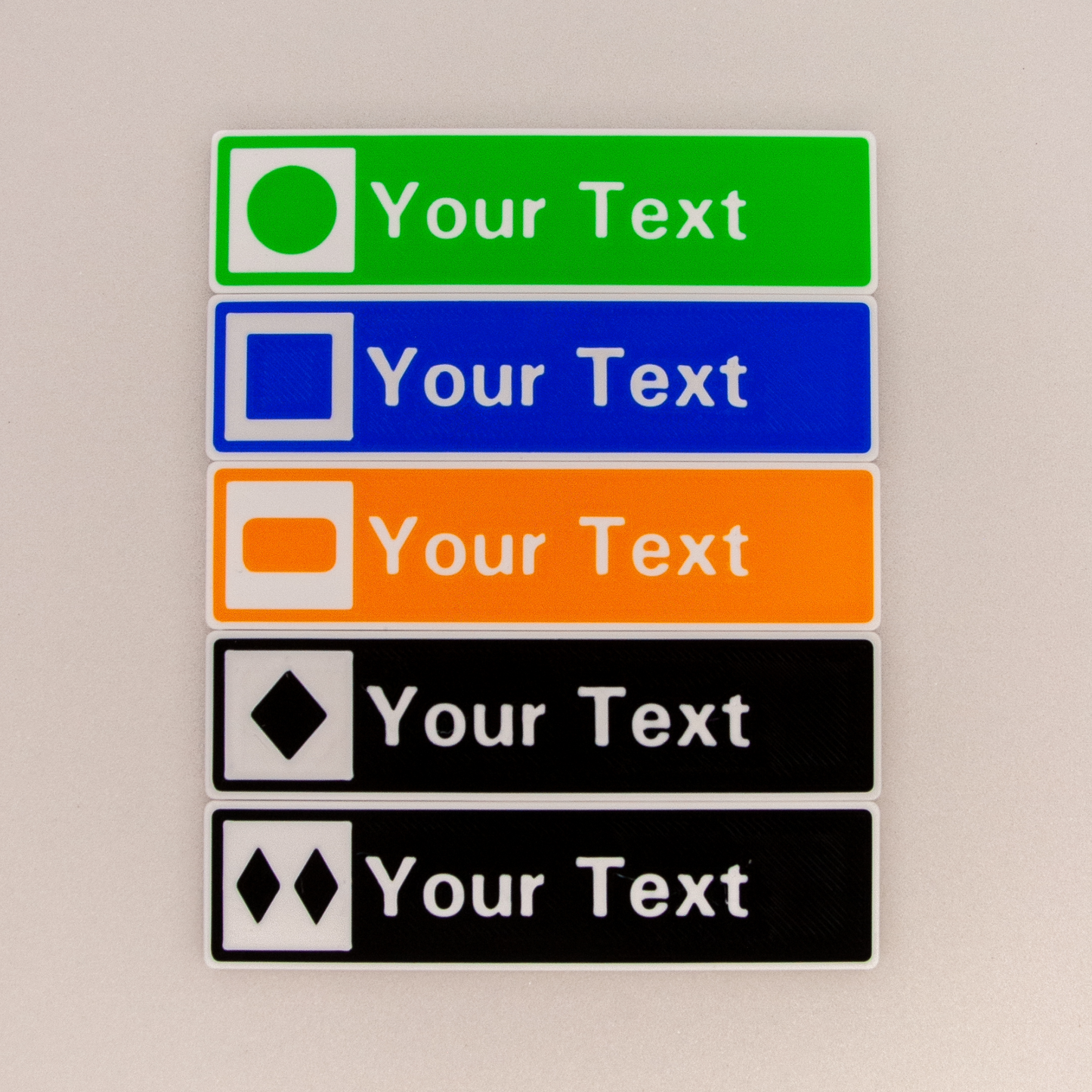 slideofhand miniature ski area signs magnet assorted colors top down view