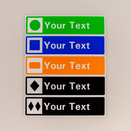 slideofhand miniature ski area signs magnet assorted colors top down view