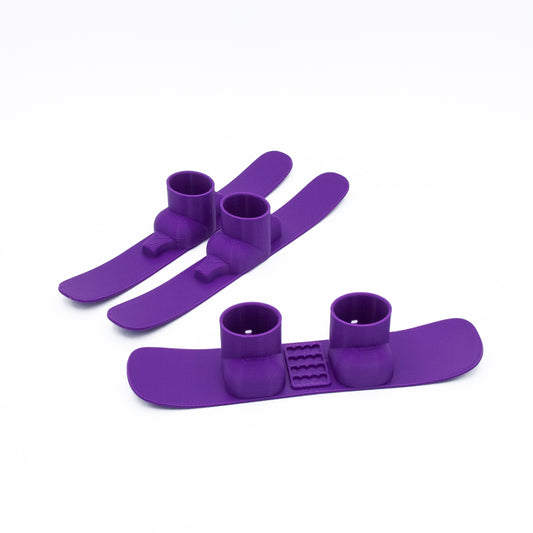 SlideofHand Finger Ski and snowboard purple on white background