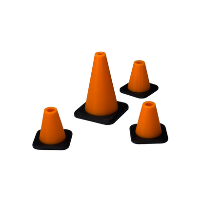 Slideofhand finger ski and snowboard cone accessory orange black white background