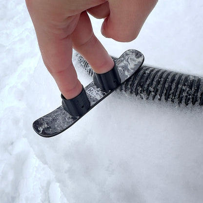 SlideofHand Finger snowboard pollen  Graphic top down with person hitting a corrugated tube obstacle
