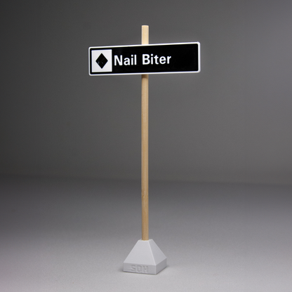 slideofhand ski area sign magnet on post 