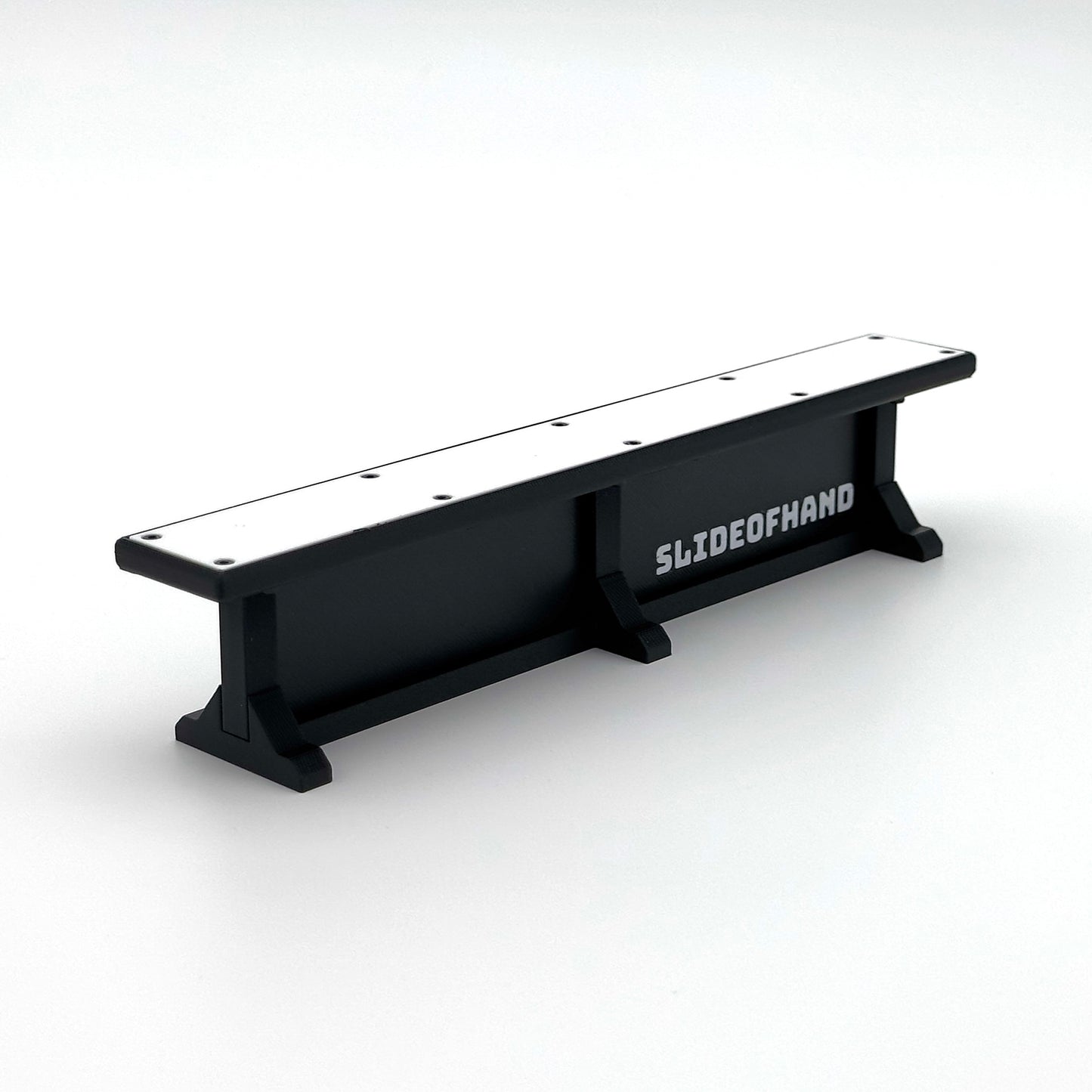 SlideofHand Finger Ski and Snowboard Box rail black with white background