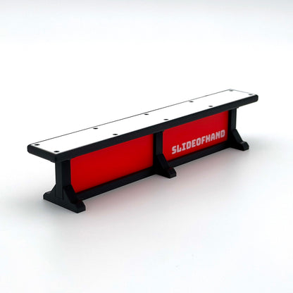 SlideofHand Finger Ski and Snowboard Box rail red with white background