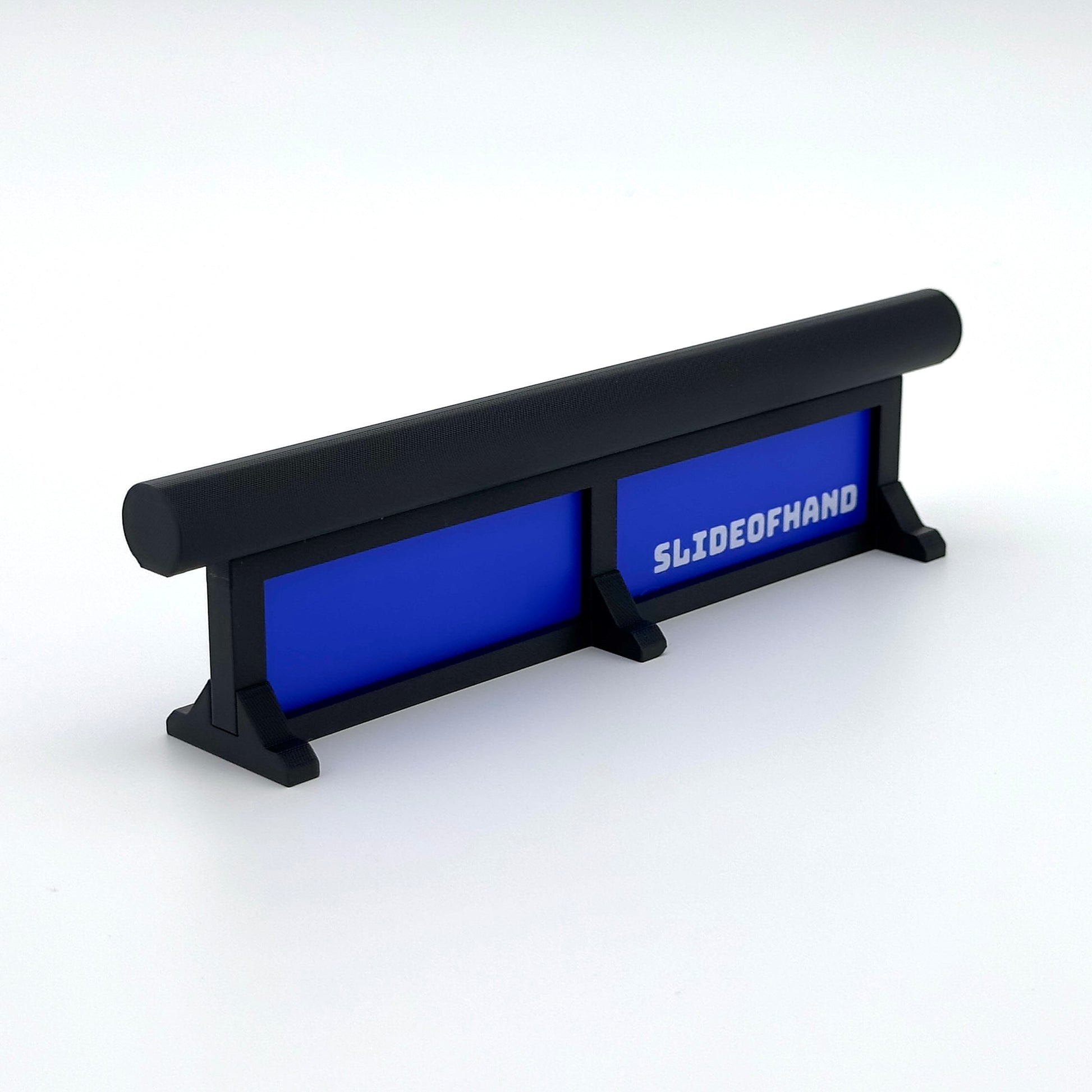 SlideofHand Finger Ski and Snowboard tube rail blue with white background