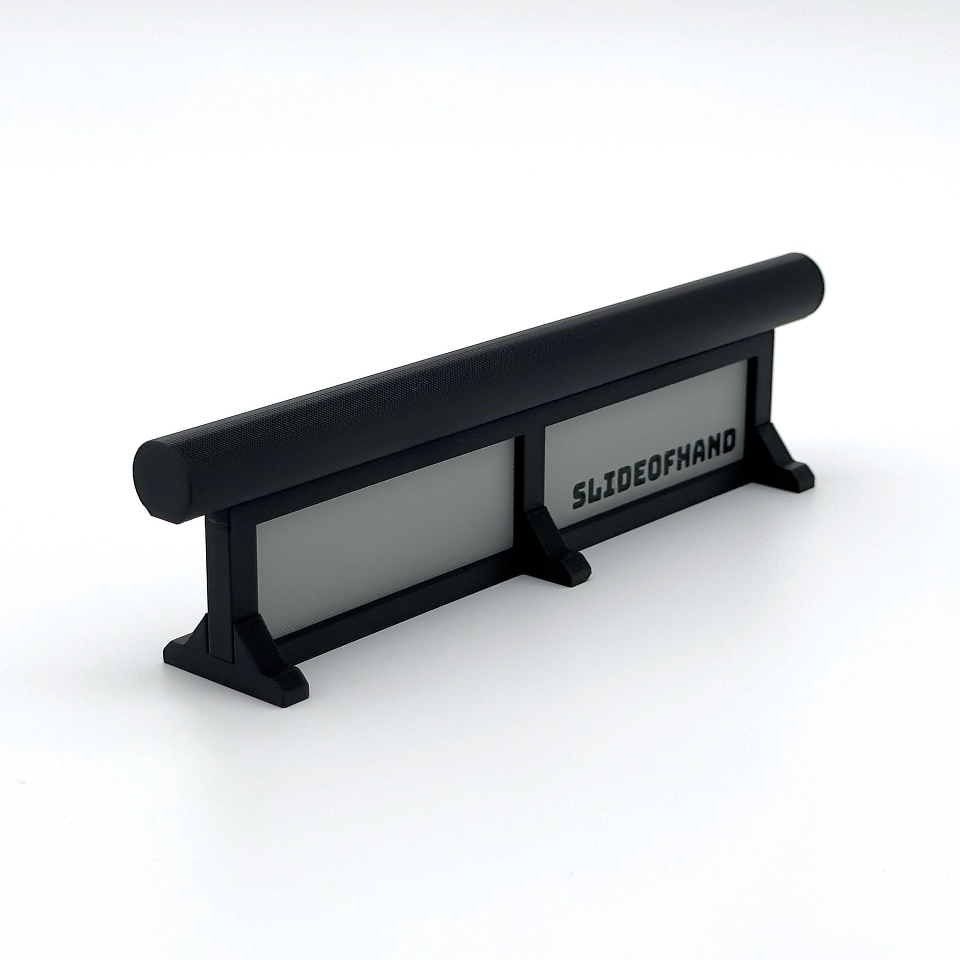 SlideofHand Finger Ski and Snowboard tube rail grey with white background