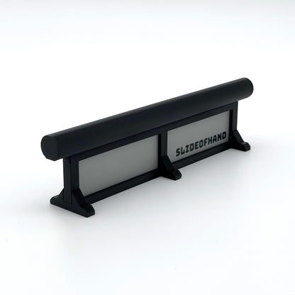 SlideofHand Finger Ski and Snowboard tube rail grey with white background