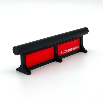 SlideofHand Finger Ski and Snowboard tube rail red with white background